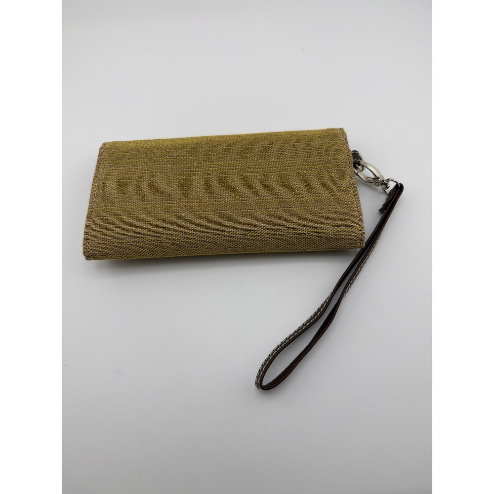 Southwestern Tapestry Wristlet Wallet Aztec Turquoise Tan Clutch - Picture 2 of 5